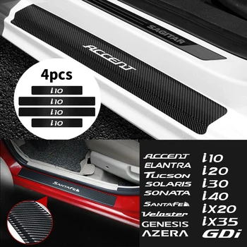 

4PCS Car Door Sill Stickers for Hyundai Accent Veloster Genesis Azera Elantra Tucson Solaris Sonata Santafe GDI i10 i20 i30 i40