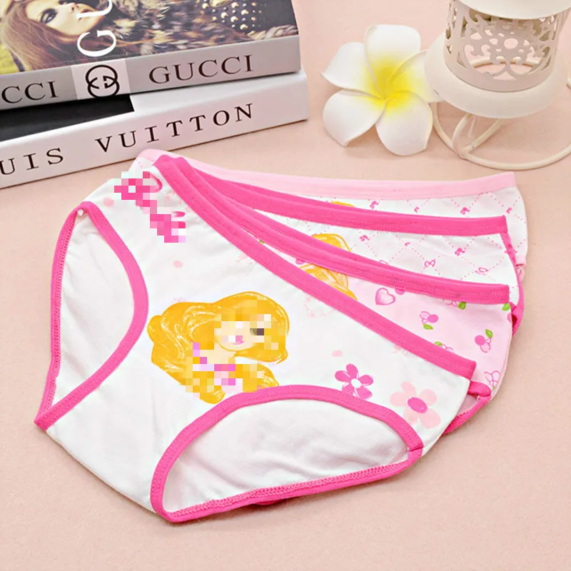 4pcs/pack Baby Girls Underwear Kids Children Colors Underpants cute girls Cotton Panties Minnie cartoon Mix panties