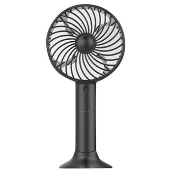 

Black Multifunctional 3-In-1 Handheld Usb Fan Portable Fan 2000Mah Mobile Power Phone Holder