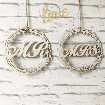 

2pcs Mr Mrs Wedding Chair Signs Wooden Chair Wedding Chair Dcoration Mr Mrs Rustic Wedding Party Decoration