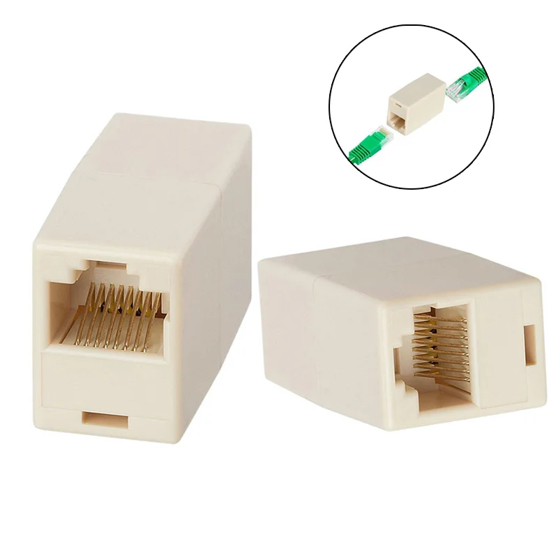 

10Pcs CAT5e RJ45 Female to Female Inline Coupler Coupling Joiner Connector OUJ99