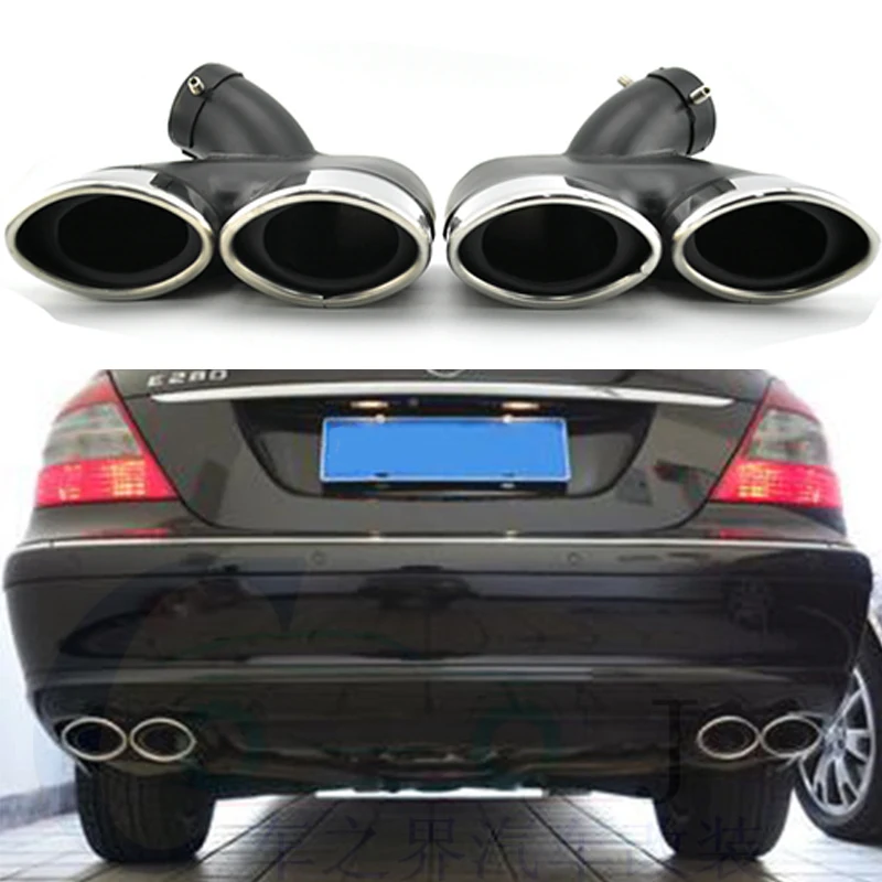 

2pc Stainless Steel Car Exhaust Pipe Muffler Tips For Mercedes W211 Benz E Class E240 E280 E320 E350 E430 E500 E63 AMG 2002-2007