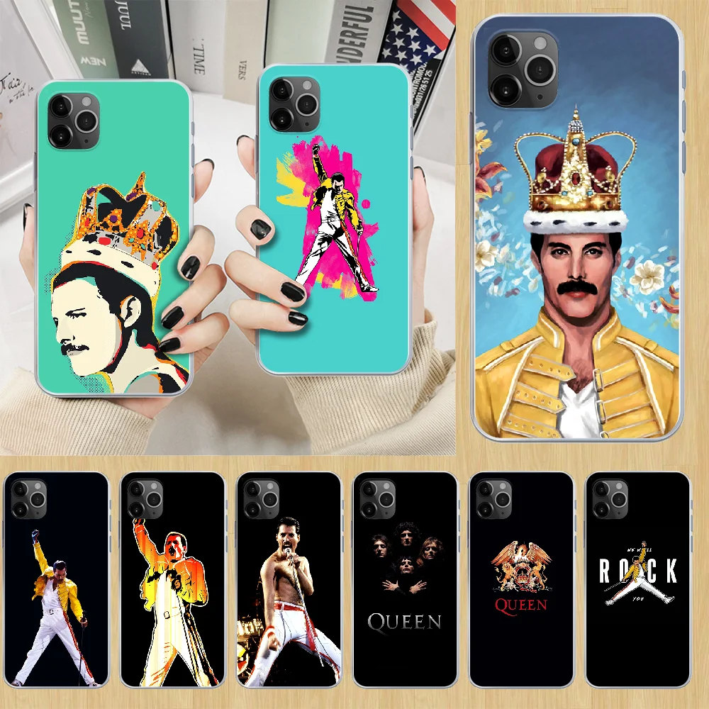 Freddie Mercury Queen band чехол для телефона iphone 4 4S 5 5C 5S 6 6S PLUS 7 8 X XR XS 11 PRO SE 2020 MAX прозрачный