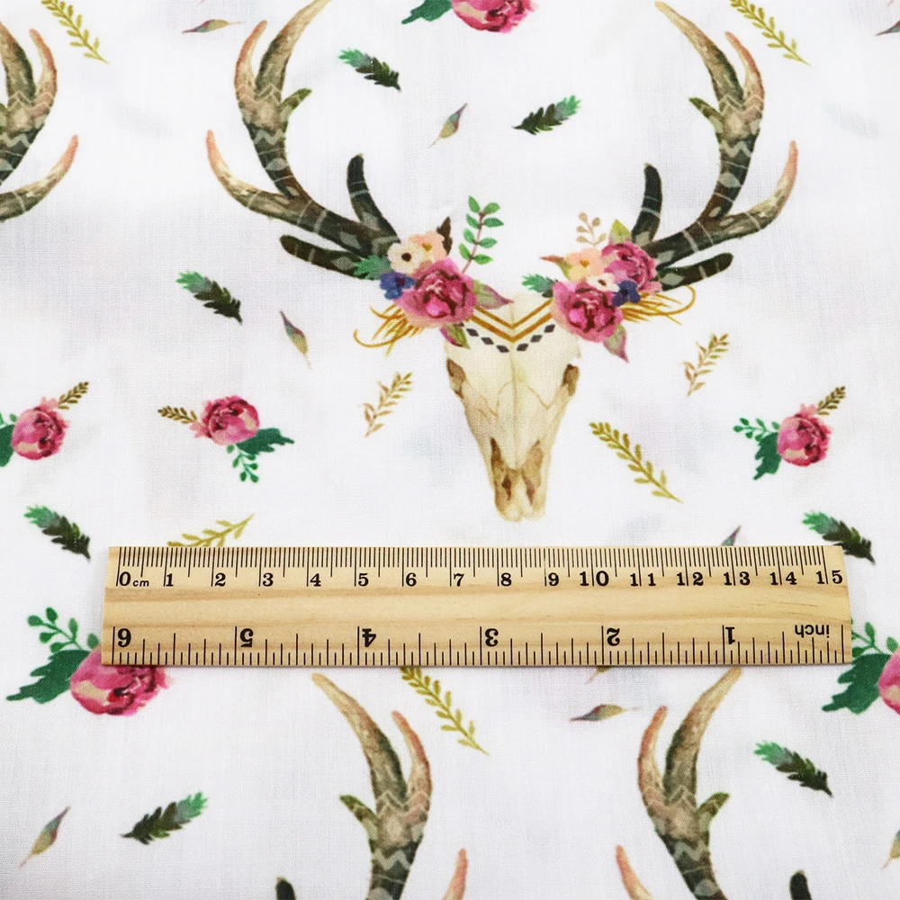 1058727001 David accessories 50*145 см олень Единорог Снеговик Рождество Пасхальная полиэстер хлопок ткань для ткань дом текстиль Вышивание, c2845 - Цвет: 1058727001
