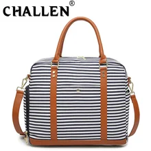 Новая мужская Холщовая Сумка для багажа, короткая женская дорожная сумка, полосатая спортивная сумка для фитнеса, сумка через плечо, B46-62