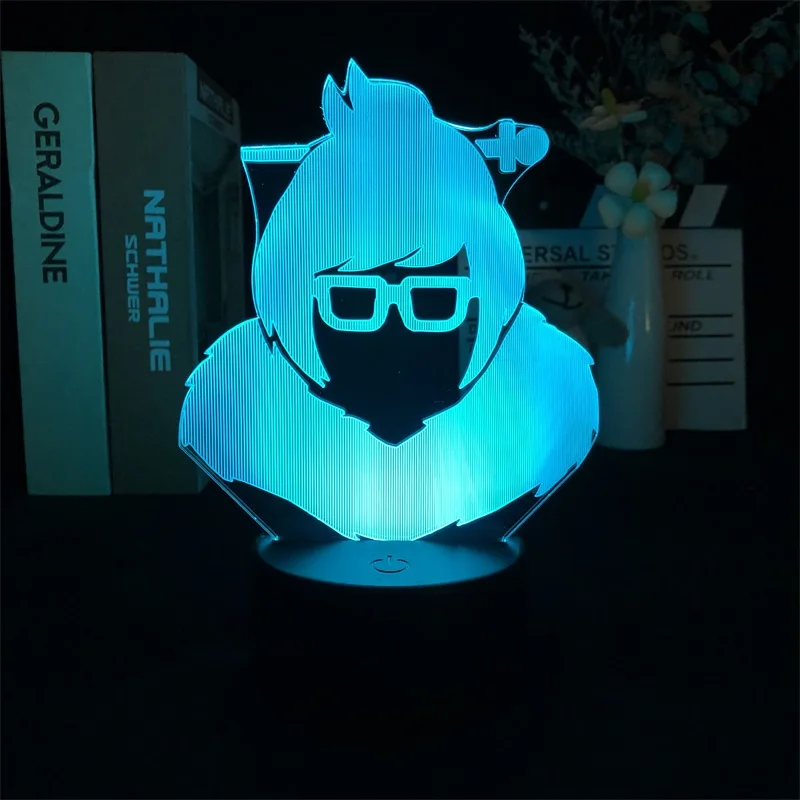 

Overwatch Mei 3D Night Light Game for Bedroom Decor Light Cute Birthday Colorful Gift LED Lamp Manga Kid Lovely Present