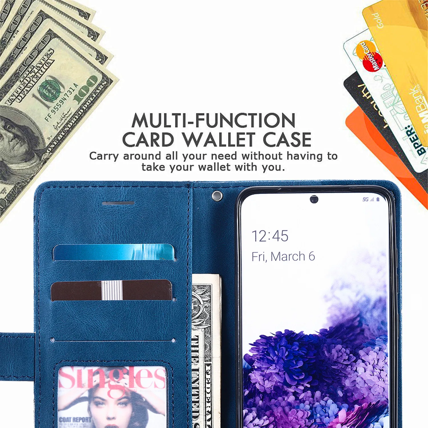 Luxury Magnetic Flip Wallet Case For OPPO A9 A8 A31 A53 2020 A52 Reno 4 Pro Realme 5 6 Pro 7i C11 C15 Leather Holder Stand Cover - 4