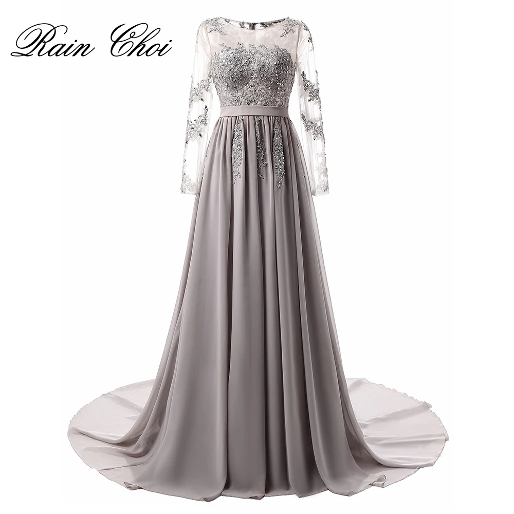 

Prom Dresses 2019 Fashion Long Sleeves Formal Party Dresses Elegant Long Prom Gown