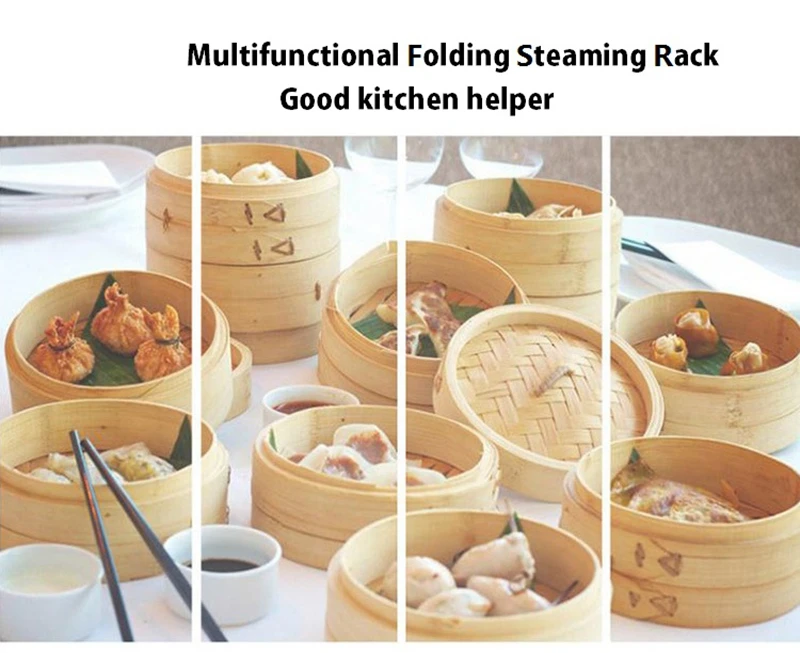 Stainless Steel Cooking Steamer Stand Rack Fruit Bowl Drain Basket Food Heater Cooker Kitchen Utensils Pan Pot Wok Accessories