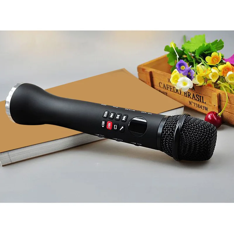 L-598 беспроводной микрофон ручной караоке Bluetooth динамик светодиодный дисплей экран Tf карта для вокала, с рекордером Пойте в любом месте в любое время