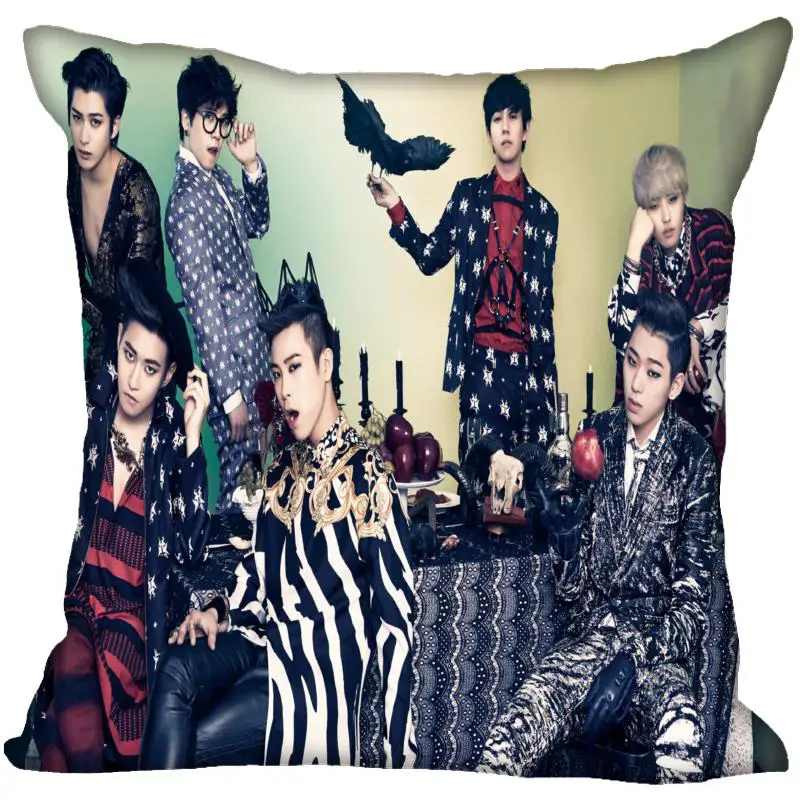 7 Пользовательские Kpop блок B печатные квадратные шелковые наволочки 40x40 45x45 50x50 60x60 две стороны атласная Наволочка логотип на заказ - Цвет: 7