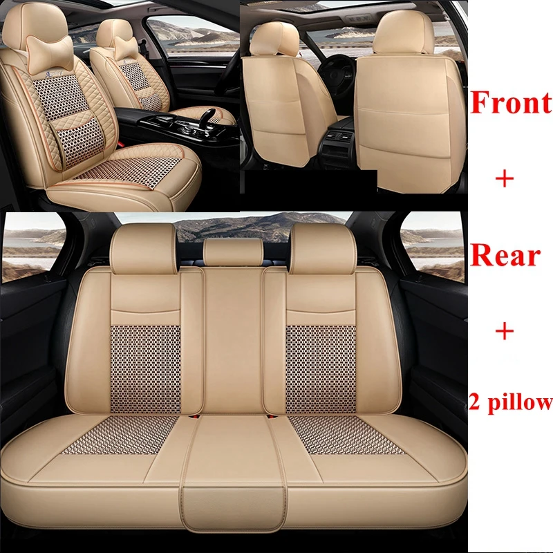 Передняя+ задняя крышка сиденья для hyundai Genesis G80 G90 SantaFe MATRIX Grandeur Rohens VERACR i10 HB20 i20 ix20 Авто стиль - Название цвета: beige luxury