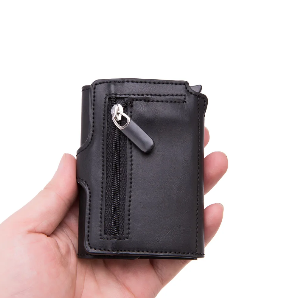 Bycobecy модный кошелек RFID из искусственной кожи, винтажный держатель для карт, мужской и женский кошелек, кошельки из углеродного волокна, чехол
