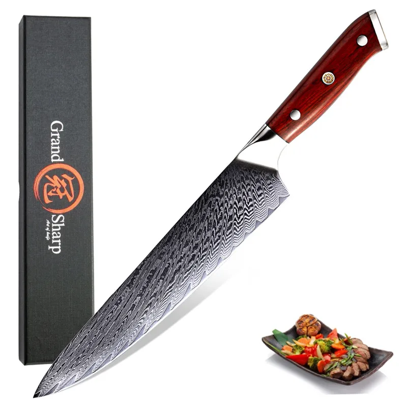 Grandsharp 9.5 Inch Chef Knives High Carbon Vg10 Japanese 67layer