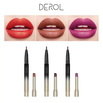 

12pcs/lot lips Lip Pencils makeup high quality velvet lipstick automatic double head lipstick Lip Liner waterpoor matte lipstick