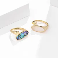 KAMIRA 925 Sterling Silver Fashion Color Abalone Shell Open Finger Ring for Women Men Charm Unique Rock Party Couples Jewelry 2