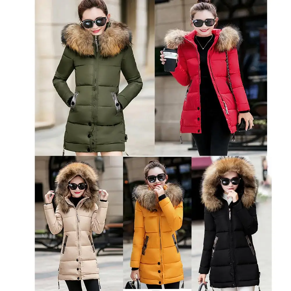 Зимняя куртка для женщин, плюс размер, 3XL, парка, теплое длинное женское пальто с капюшоном, для офиса, для леди, пуховик, искусственный Лисий мех, зимнее пальто для женщин