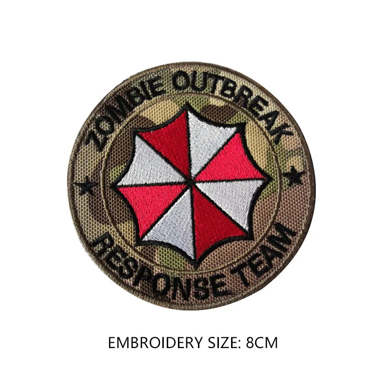 Umbrella Corporation Embroidered Patches Biochemistry Umbrella Military Army Badges For Clothes Bags Zipper Sliders