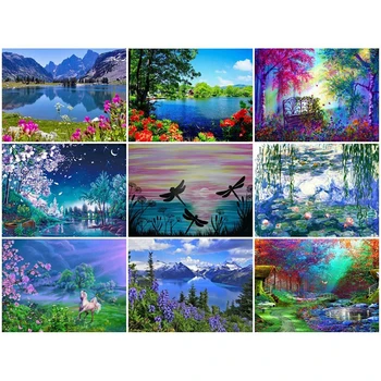 

Diamond Embroidery Landscape Handmade Diamond Painting Needlework Mosaic Cross Stitch Home Decor