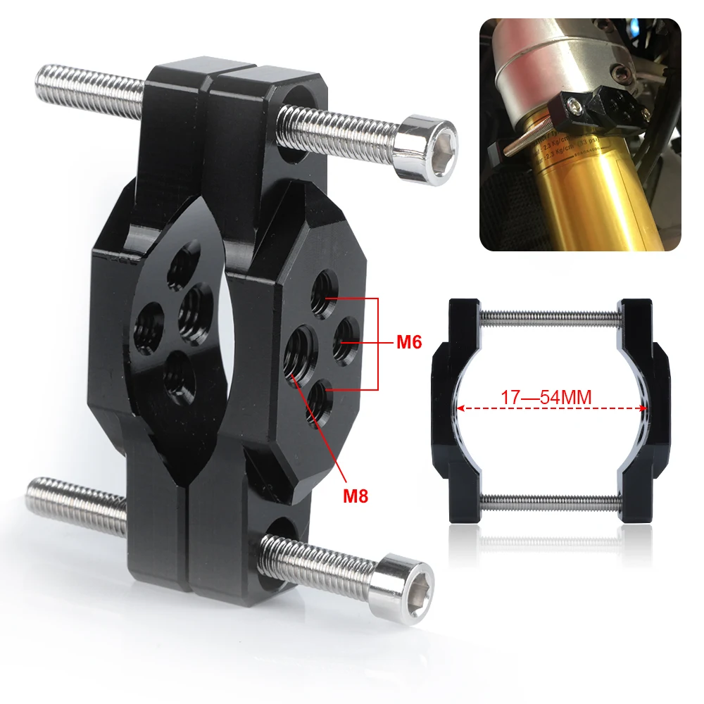 Soporte de montaje de barra para elevador de manillar de motocicleta, adaptador de abrazadera fija de 17-54mm, soporte de foco auxiliar Universal, 1 ud.