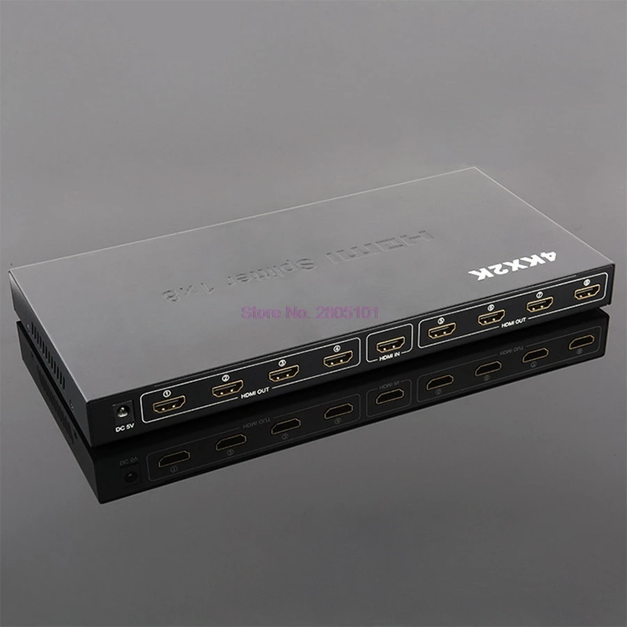 Dhl или fedex 10 шт 4K HDMI сплиттер 1X8 Порт распределяет 1 источник на 8 дисплеев