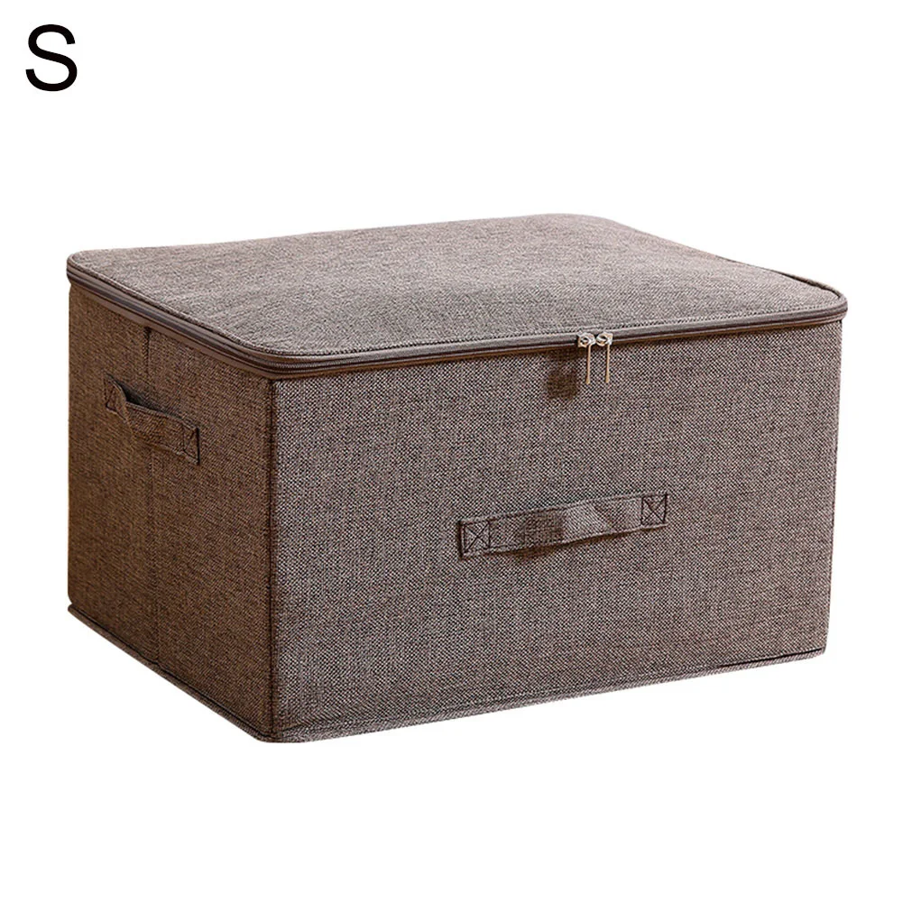 Складной ящик для хранения на молнии с крышкой для одежды Нижнее белье шкаф корзина держатель Органайзер