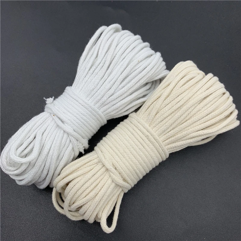 Cotton Rope 2mm 2.5mm 3mm 10yards Cotton Cord Rope Braided Twisted Rope High Tenacity Thread DIY Textile Craft Woven String Home Decoration
