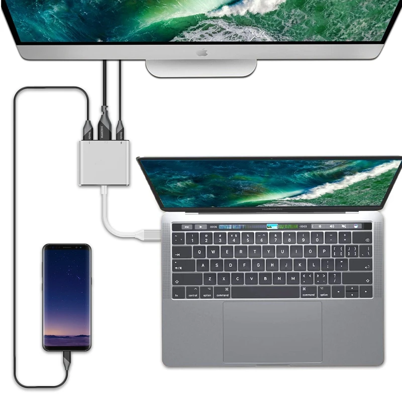 USB C type C к HDMI USB 3,0 type-C 4K Алюминиевый адаптер для Apple Macbook samsung Galaxy Lurnia 950XL HDMI конвертер адаптер