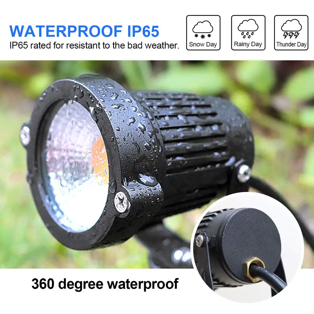 4pcs 5W COB LED Garden Light 12V 24V Outdoor Path Lawn Landscape Lighting Spot Lamp IP65 Waterproof Spotlight for Christmas Tree
