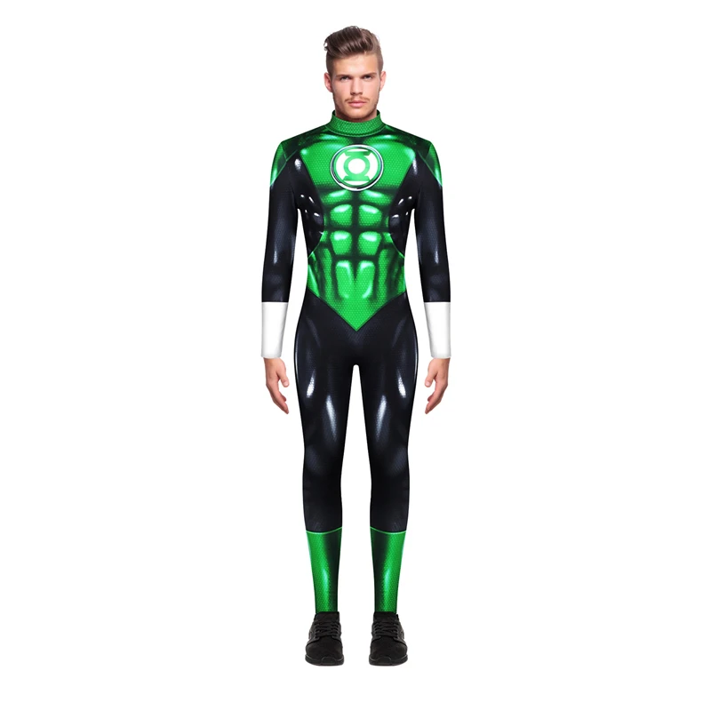 Супергерой флэш зеленый Фонари косплейный костюм боди костюмы зентай костюм для Хэллоуина с длинным рукавом