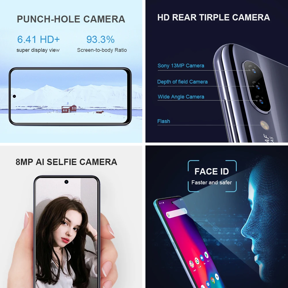 HOMTOM P30 pro Android 9,0 Helio P23 MTK6763 Восьмиядерный 4 Гб 64 Гб Смартфон 6,41 дюймов 4000 мАч 4G FDD-LTE стеклянный Чехол для мобильного телефона