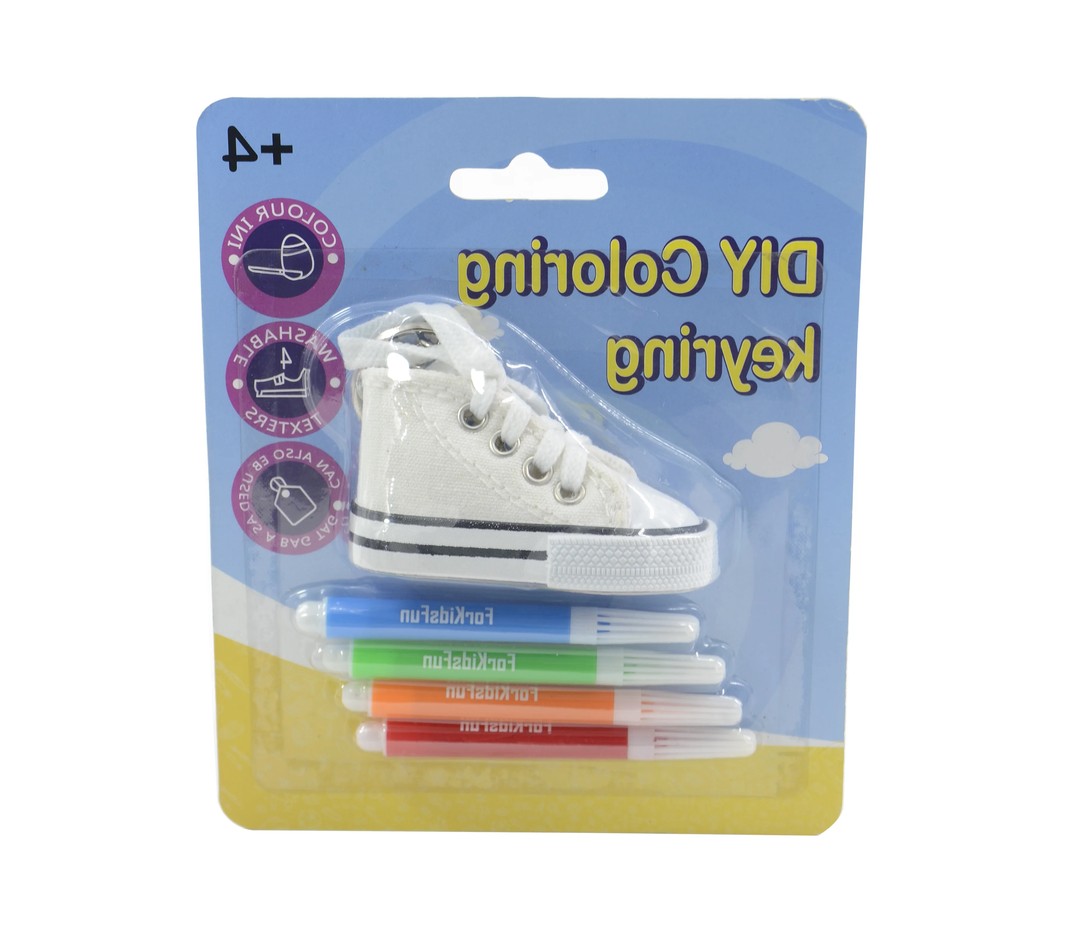 Free Shipping DIY Drawing Canvas Shoe Shape Key Chain Ring Graffiti Doodle  Craft with Four Color Pen - AliExpress Toys & Hobbies