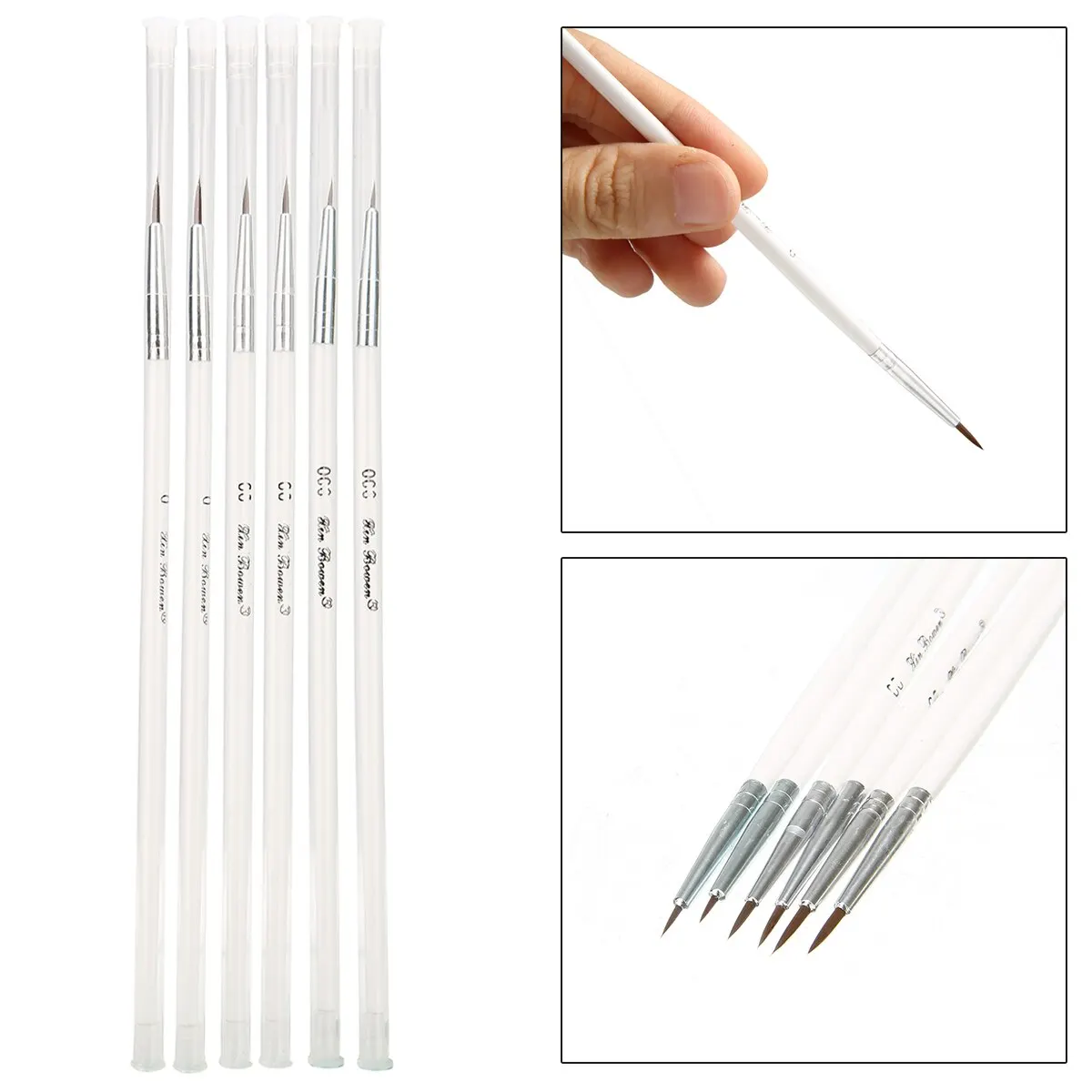 6 Piece Miniature Art Fine Detail Paint Brush Set for Detailing & Art Hand Drawn Painting Brush Pen Nylon Hair Wood Handle