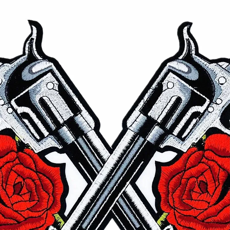 Панк пистолеты N Roses Череп Железный на вышивки патчи байкер наклейки одежда вышивка куртка мотоцикл рюкзак большие нашивки