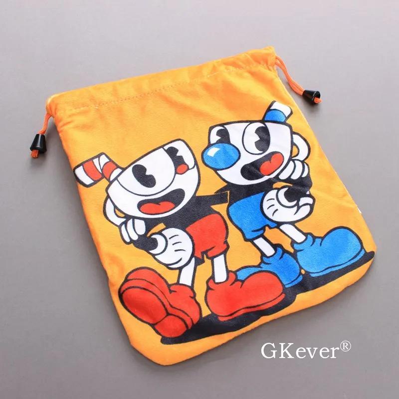 Аниме Cuphead плюшевая сумка Сумка многофункциональная сумка оранжевого цвета Монета Сумка кошелек со шнуром 20*23 см детская мягкая игрушка подарок
