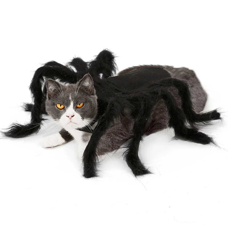 

Halloween Cat Costumes for Small Dogs Spider Dressing Up Clothes Horror Long Fur Legs Funny Costume for Cat Chihuahua Yorkie