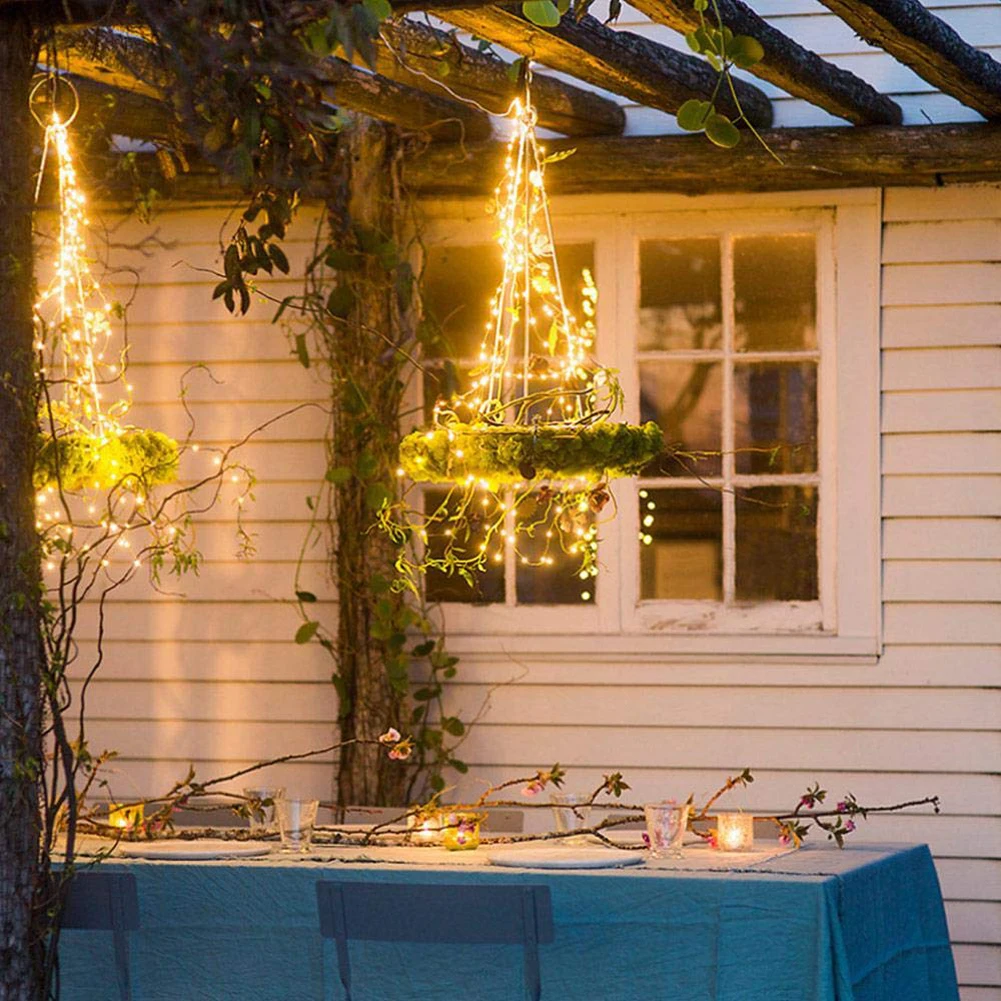 Solar Branch Fairy Lights, Waterfall Vine String Lights Waterproof Hanging Twinkle Fairy Lights Copper Wire LED Solar Lights solar pathway lights