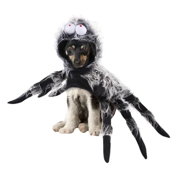 

Halloween Carnival Pet Spider Clothes Festival Decoration For Pets Black Party Dress Up Simulation Plush Spider Costumes HOT