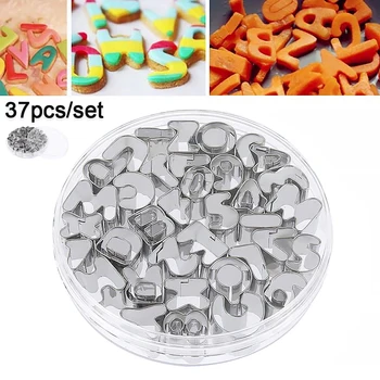 

37 Pcs/set Stainless Steel Alphabet Letter Cookie Cutters Mold Candy Biscuit Number Cutter Baking Mould Home DIY Kitchen Tools