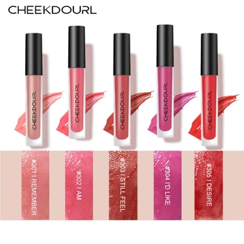 

cheekdourl Lipstick Set 5 Colors Velvet Matte Long Lasting Waterproof Lip Balm Fog Surface Sexy Nude Lipstick Kit