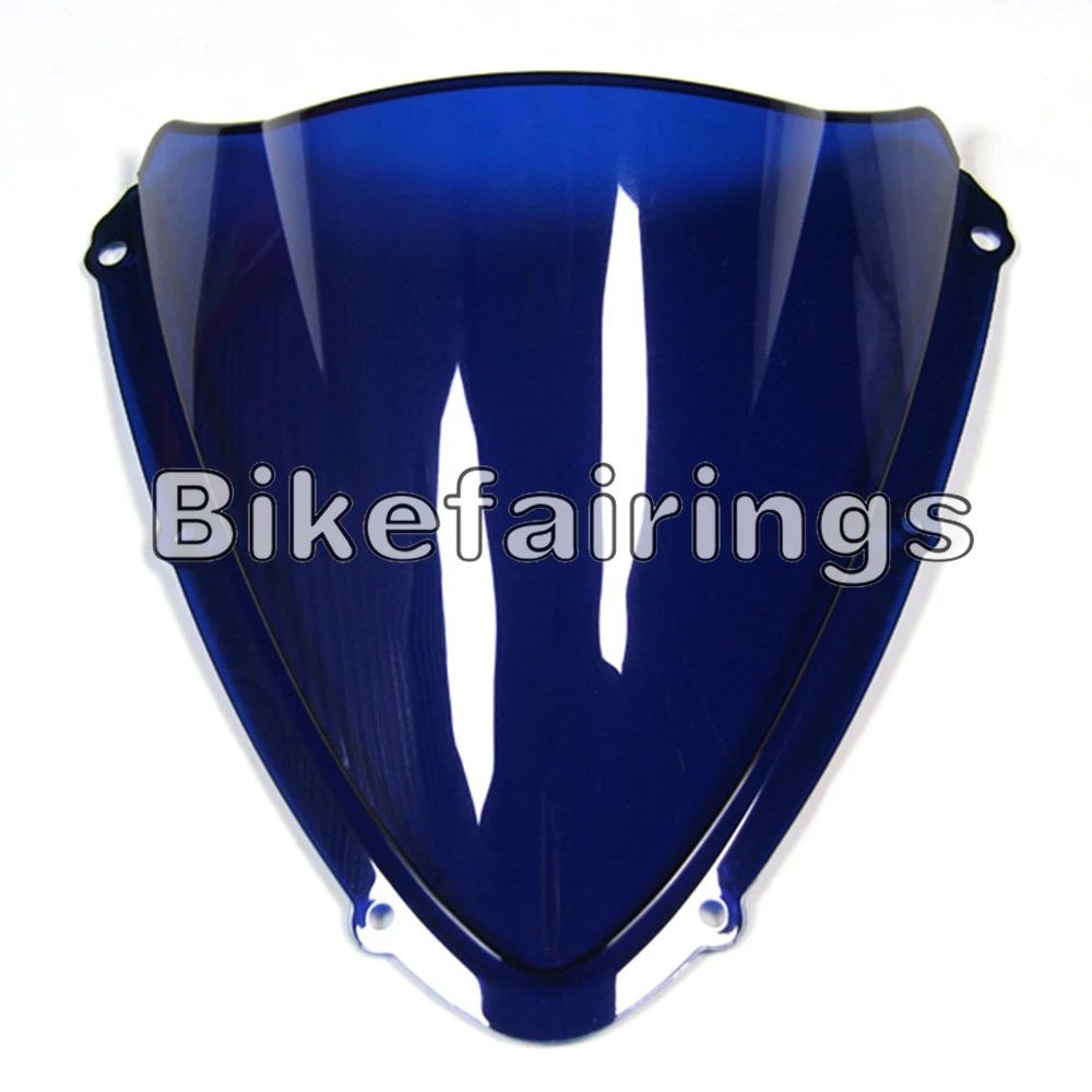 Ветровое стекло Sportbike с двойными пузырьками для Suzuki GSXR600 GSXR750 2008 2009 2010 08 09 10 аксессуары для мотоциклов ветровые стекла - Color: Blue