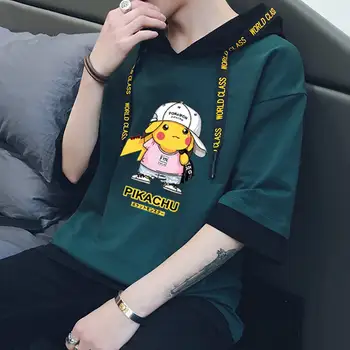 

Cotton Cartoon Japan Pokemon T Shirt Men Japanese T-shirt Harajuku Loose Hip Hop Tshirt Casual Short Sleeve Summer Tops Boys