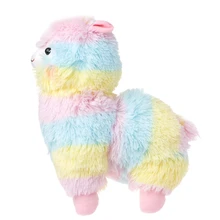 Tęczowa zabawka pluszowa alpaka Lama lalka bawełna wypchane zwierzę zabawki tanie tanio CN (pochodzenie) 4-6y Pp bawełna