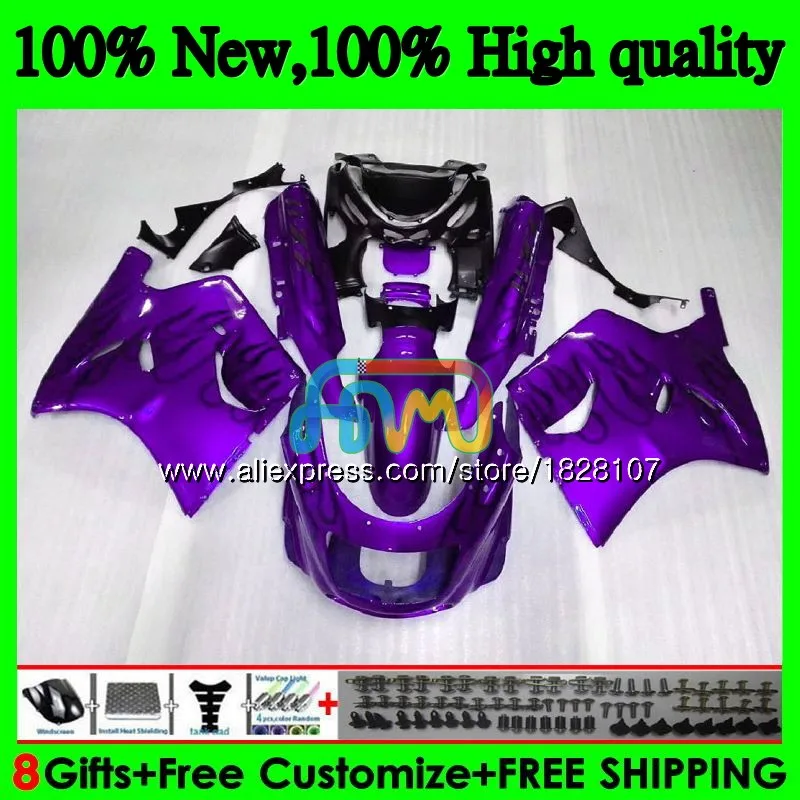 Корпус для KAWASAKI ZX-11R ZZR 1100ZZR1100 ZX11 R ZZR-1100 7BS. 63 ZX-11 ZX 11R ZX11R 90 91 92 цвета: фиолетовый, черный 1990 1991 1992 обтекатель - Цвет: No. 1