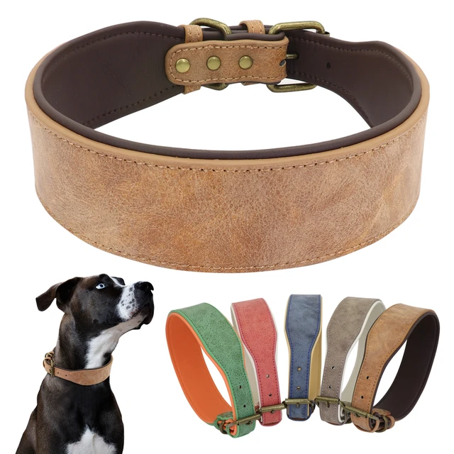 Ongeschikt Monnik monster Brede Leren Halsband Grote Zachte Gewatteerde Huisdier Halsbanden Perro  Voor Medium Grote Honden Pitbull Duitse Herder Bulldog Xl 2XL _ -  AliExpress Mobile