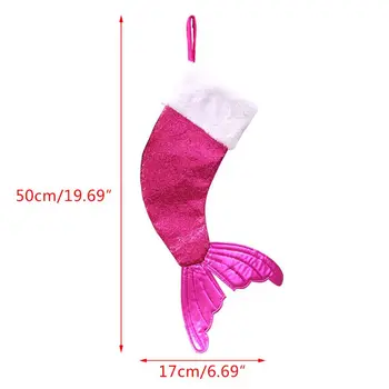 

Christmas Sequins Fishtail Stockings Sock Decoration Fireplace Xmas Tree Hanging