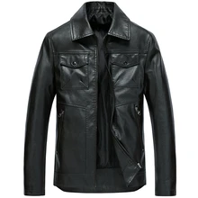 Мужская деловая Повседневная мотоциклетная кожаная куртка с карманами, мужская куртка из искусственной кожи, Jaqueta De Couro Masculina, кожаные куртки для мужчин