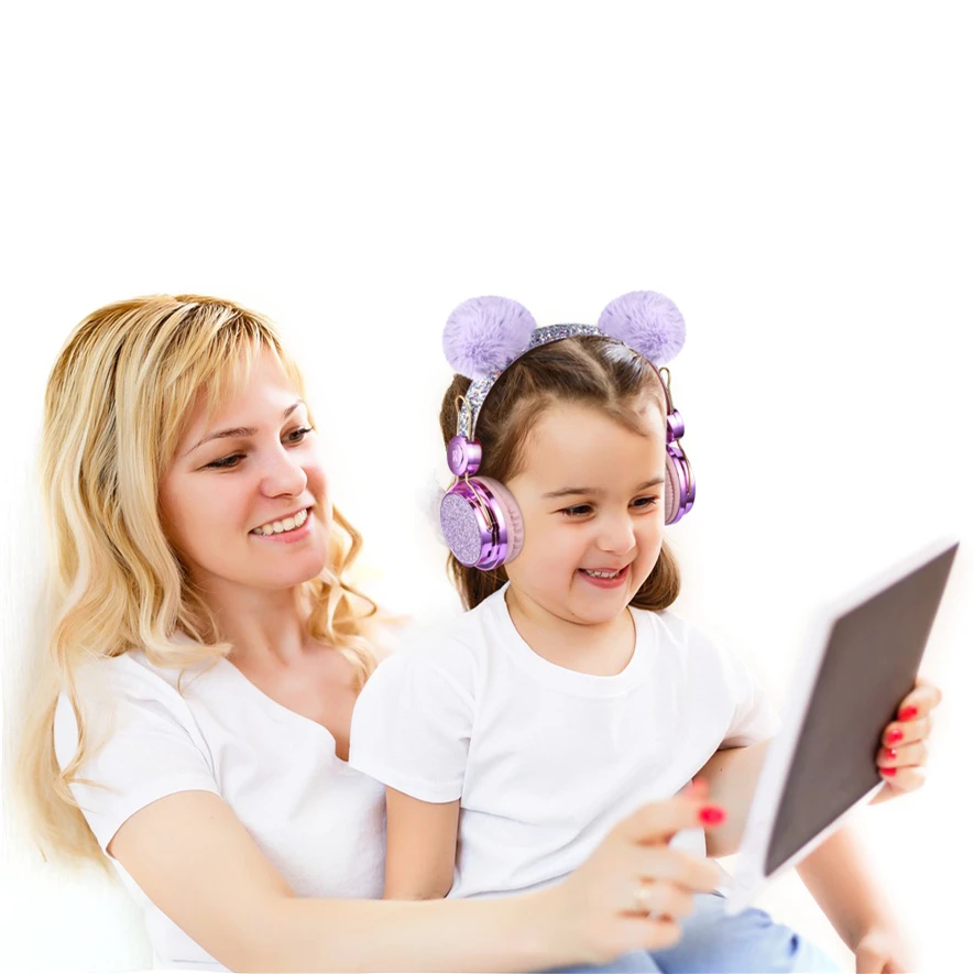 Bluetooth Cute Kids Wireless Headphone with Microphone Girls 3 5mm Music Stereo Earphone Computer Mobile Phone Cat Headphones