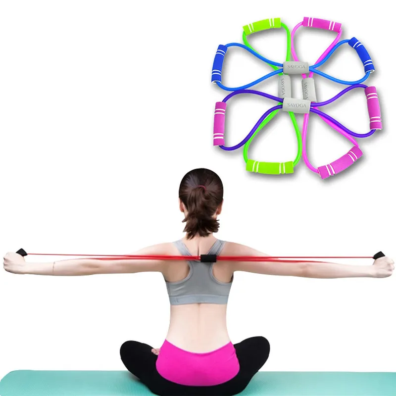 

Gym 8 Word Elastic Band Chest Developer Rubber LOOP Latex Resistance Bands Fitness Equipment Stretch Yoga Training Crossfit 2020