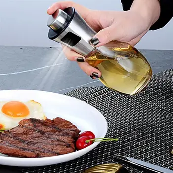 

200ml Kitchen Baking Oil Spray Empty Bottle Vinegar Bottle Oil Dispenser Cooking Tools Salad BBQ Cooking Glass Oil Sprayer